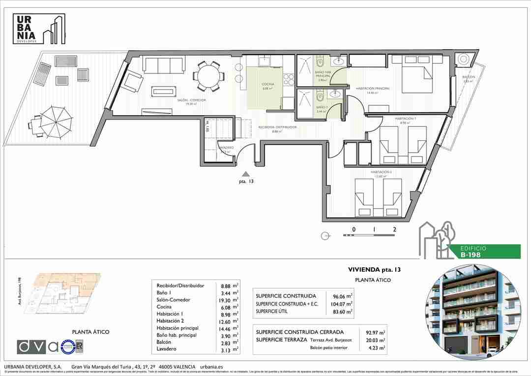 Tipología: ATICO modelo E - Plano 1