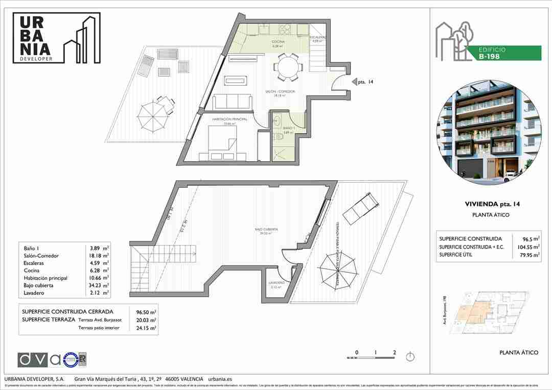 Tipología:  ATICO Modelo F - Plano 1