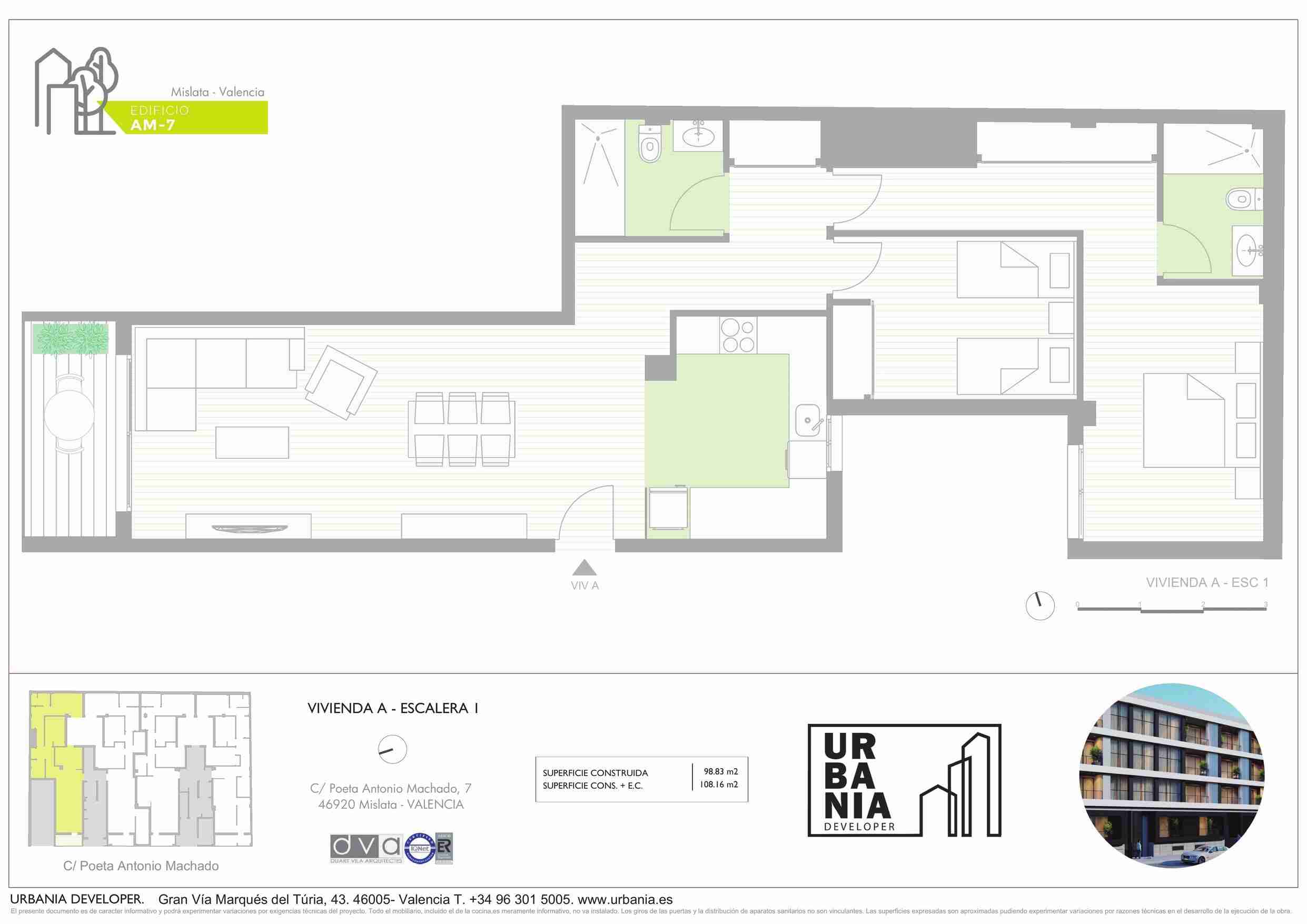 Tipología: Piso A esc. 1 - Plano 1